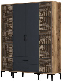 Dulap de haine Kiara PTP (Nuc + antracit). 1088476