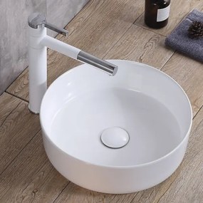 REA-U8493 - Lavoar pe blat ELMA Ø 45 cm ceramică/alb lucios