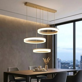 Lustra LED liniara cu 3 inele suspendate, Lumen Rings