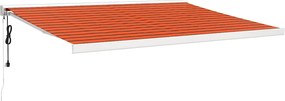 vidaXL Copertină retractabilă portocaliu/maro 4,5x3 m, textil/aluminiu