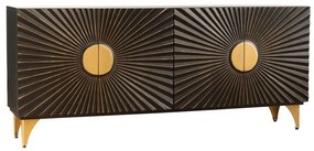 Comoda cu model 3D Solaris 177cm Mango negru/ auriu