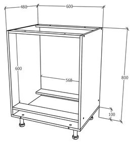 Corp Cuptor haaus Karo, Alb, 60 x 50 x 80 cm