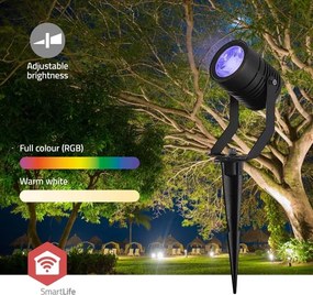 Nedis ZBLOS10RGBW3 - Set de 3 lămpi LED RGBW, reglabile, pentru exterior, LED/3W/230V, IP65, Wi-Fi Tuya