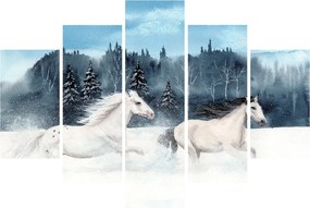 Tablou cu caii pictați (150x105 cm)