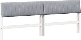 vidaXL Tăblie tapițată Gri deschis 200 cm Lemn de pin masiv