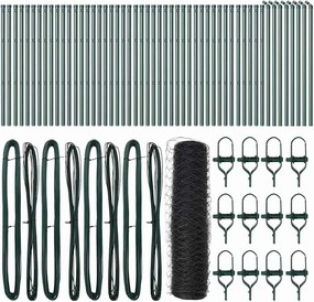 vidaXL Stâlp de gard. Gri 100 x 0,5 m (plasă de 50 mm) Oțel și PVC