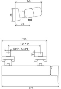 Ravak X070132 - Baterie de duș FREE, crom lucios