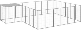 vidaXL Padoc pentru câini, argintiu, 12,1 m², oțel