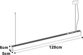 Top Light - corp de iluminat LED de tavan aplicat/suspendat HORIZON LED/40W/230V negru