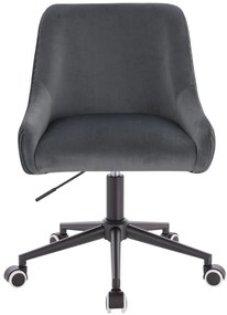 HR920K Scaun Grafit din Catifea cu Bază Neagră