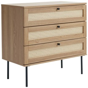 Comodă în culoare naturală joasă cu aspect de lemn de stejar 80x75 cm Pensacola – Unique Furniture