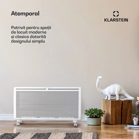 Klarstein Hot Spot Slimcurve Double Wave, încălzitor 2 în 1, 2000W, cronometru săptămânal, alb
