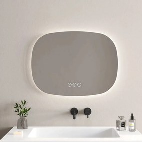 Oglinda cu iluminare si dezaburire Inter Ceramic Efison ovala 80x60 cm