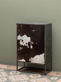 Dulap din par natural de bovine si metal, cu 2 usi, Ontario