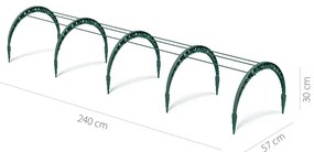 Tunel de folie de grădină FlOO TUNNELS 240 cm, verde