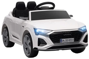 AIYAPLAY Mașină Electrică pentru Copii, 12V Audi Q8, 3-5 km/h, Telecomandă, Faruri, Muzică, Alb | Aosom Romania