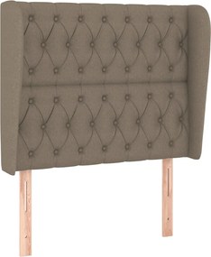 vidaXL Tăblie de pat cu aripioare gri taupe 93x23x118/128 cm textil