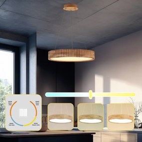 Brilagi - Lustră LED suspendată pe cablu FALCON WOOD MODERN LED/30W/230V Ø 45 cm lemn