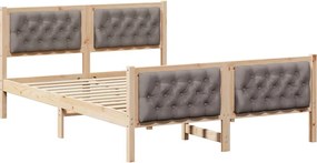 vidaXL Cadru de pat Gri taupe 150 x 200 cm Lemn de pin masiv