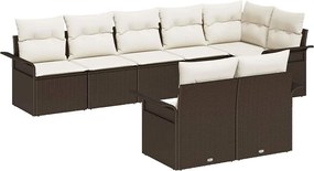 vidaXL Set de canapele pentru grădină 8 pcs Maro poliratan