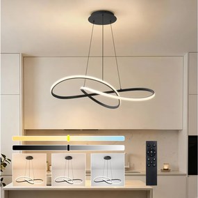 Brilagi - Lustra LED reglabilă pe cablu INFINITY LED/80W/230V 80x80 cm neagră + telecomandă