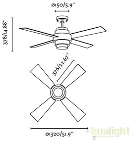 Lustra cu ventilator si telecomanda LED DISC 33397
