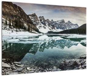 Tablou - lacul iarna (70x50 cm), în 40 de alte dimensiuni noi