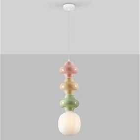 Pendul ceramic design modern CHIC roz/ verde/ galben