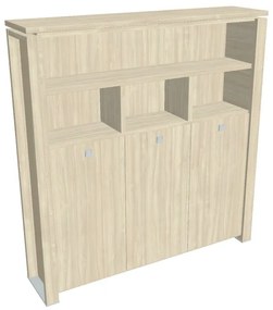 Dulap înalt pentru haine Verno+ S 200 x 46 x 210 cm, cu rafturi, salcâm / vanilie