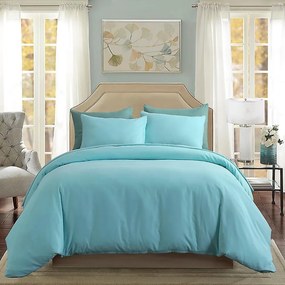 Lenjerie de pat matrimonial Premium Ranforce uni bleu / 200x220 cm dimensiune standard