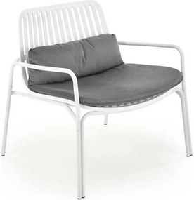 Scaun de gradina MELBY, gri/alb, stofa/polipropilena, 71x66x75 cm