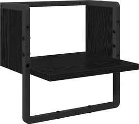 vidaXL Raft de perete Stejar Negru 30 x 25 x 30 cm Lemn compozit