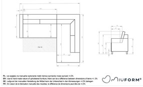 Colțar albastru închis extensibil cu tapițerie din catifea reiată (cu colț pe partea dreaptă) Lofty Lilly – Miuform