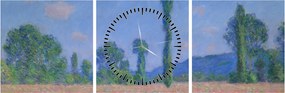 Tablou - Claude Monet, Poppy Field (Giverny), reproducere (cu ceas) (90x30 cm)