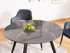 Masă de sufragerie Celestina (negru + negru) (pentru 4 persoane). 1050077