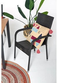 Scaun de grădină din ratan artificial negru Paris - Bonami Essentials