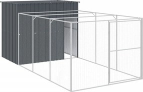 vidaXL Cușcă de câine cu țarc antracit 214x457x181 cm oțel galvanizat