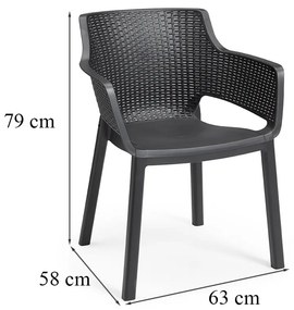 Set mobilier de grădină Eva Balcony cu masă Vigo grafit