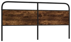 vidaXL Tăblie de pat de schimb stejar afumat 190 cm oțel și lemn prelucrat