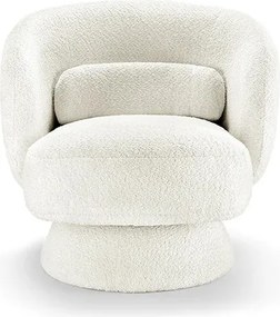 Fotoliu pivotant tesatura boucle alb BOSSA NOVA