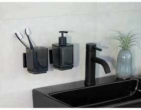 WENKO 71444800 - Dozator de săpun VACUUM-LOC QUADRO ED 7,5x16 cm negru