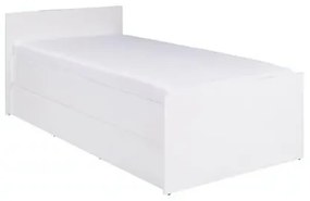 Pat de o persoană 80 cm Cortez C 08 (alb) ( cu somieră). 1004892