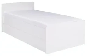 Pat de o persoană 80 cm Cortez C 08 (alb) ( cu somieră). 1004892