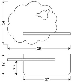 Corp de iluminat pentru copii negru Sheep – Candellux Lighting