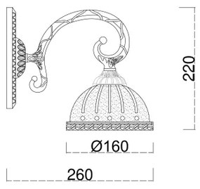 Lampă de perete Brilagi CLASSIC 1xE27/60W/230V alamă