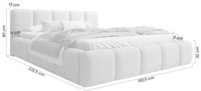 Pat tapițat cu ladă de depozitare Tesia 160x200 - bouclé bej Quelle 05