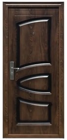 Usa metalica de exterior cu izolatie si vizor Novo Doors ND6002 ,deschidere stanga dreapta, 1 yala, dimensiuni multiple,tabla 0.5 mm, balamale si