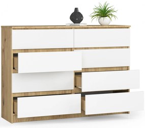 Comodă Keanu III (stejar artisan + alb). 1070738