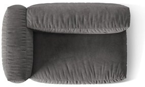 Modul pentru canapea modulară gri cu tapițerie din catifea (cu colț pe partea stângă) Martina – Micadoni