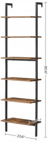 Etajera Multifunctionala Tip Scara, Maro / Negru, PAL Melaminat, Vasagle, LLS103B01